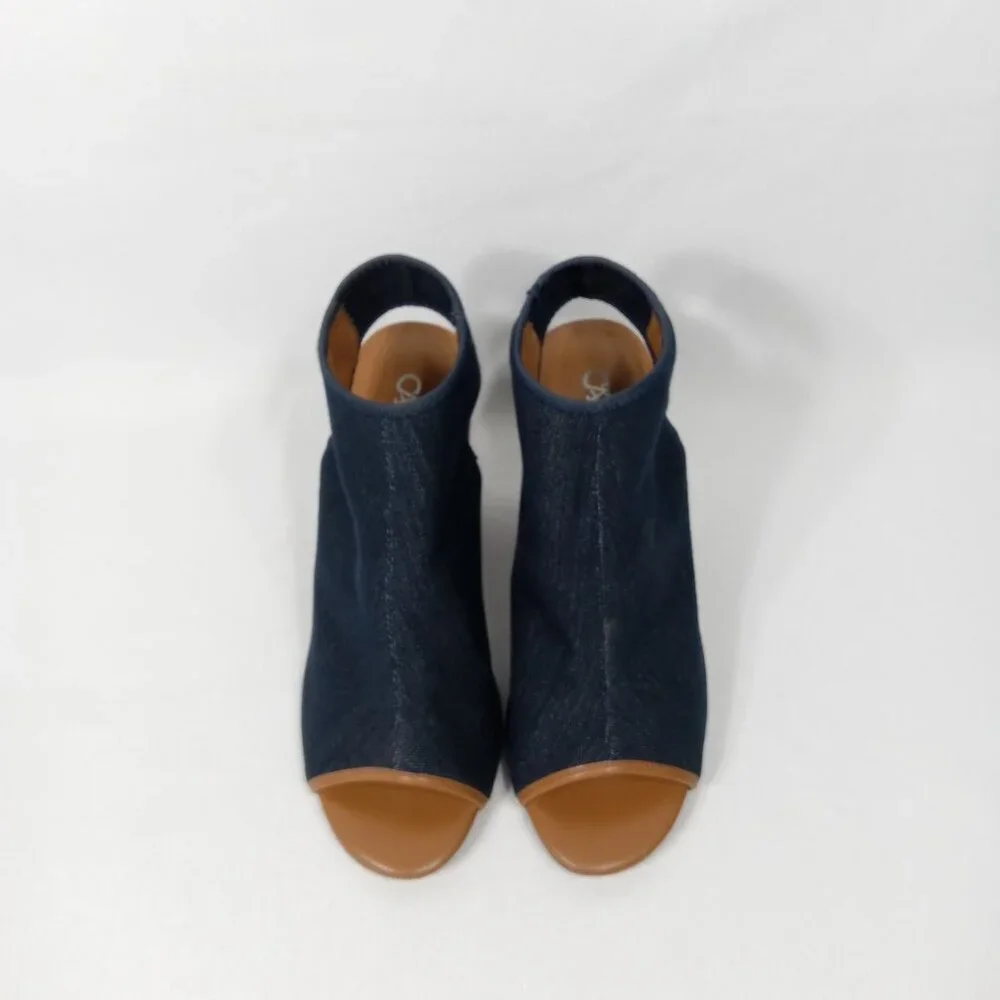 CATO Navy Blue Jean Denim Look Open-Toe Sandals Womens Size 8 - Picture 4 of 16